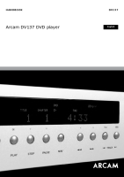 Arcam DV-137 - Owners Manual 